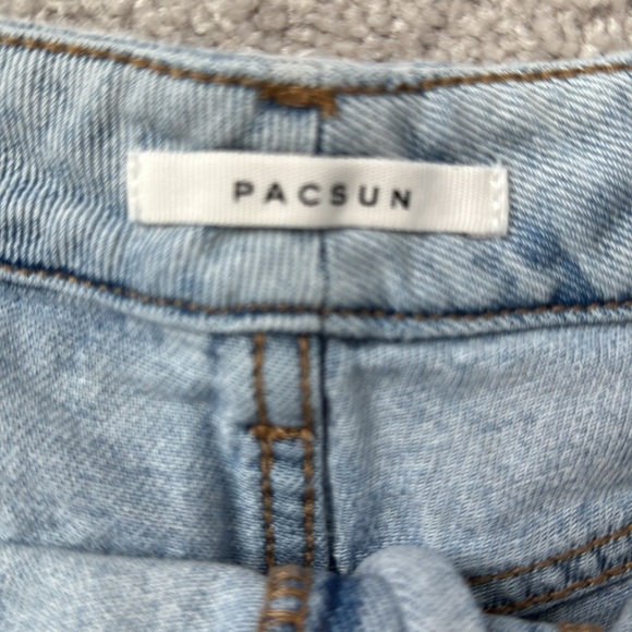 PacSun Blue Jean Shorts Distressed High-Waisted Mom Short size 27 - Picture 3 of 7